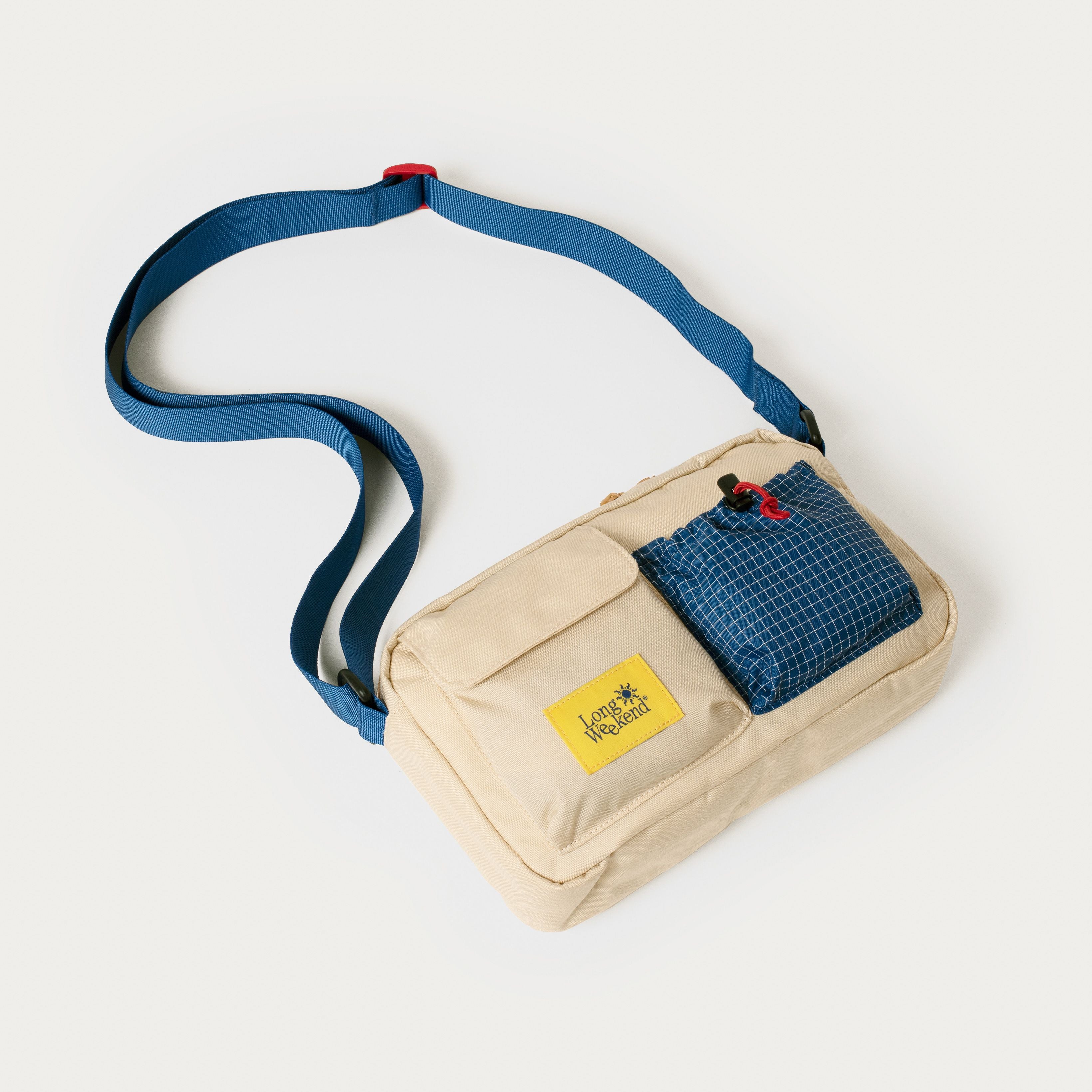 long weekend gear Santa Fe Shoulder Bag Farbe:WHITE-BLUE GLOSS Category_Featured Products a front zip pocket Save 20% Off During