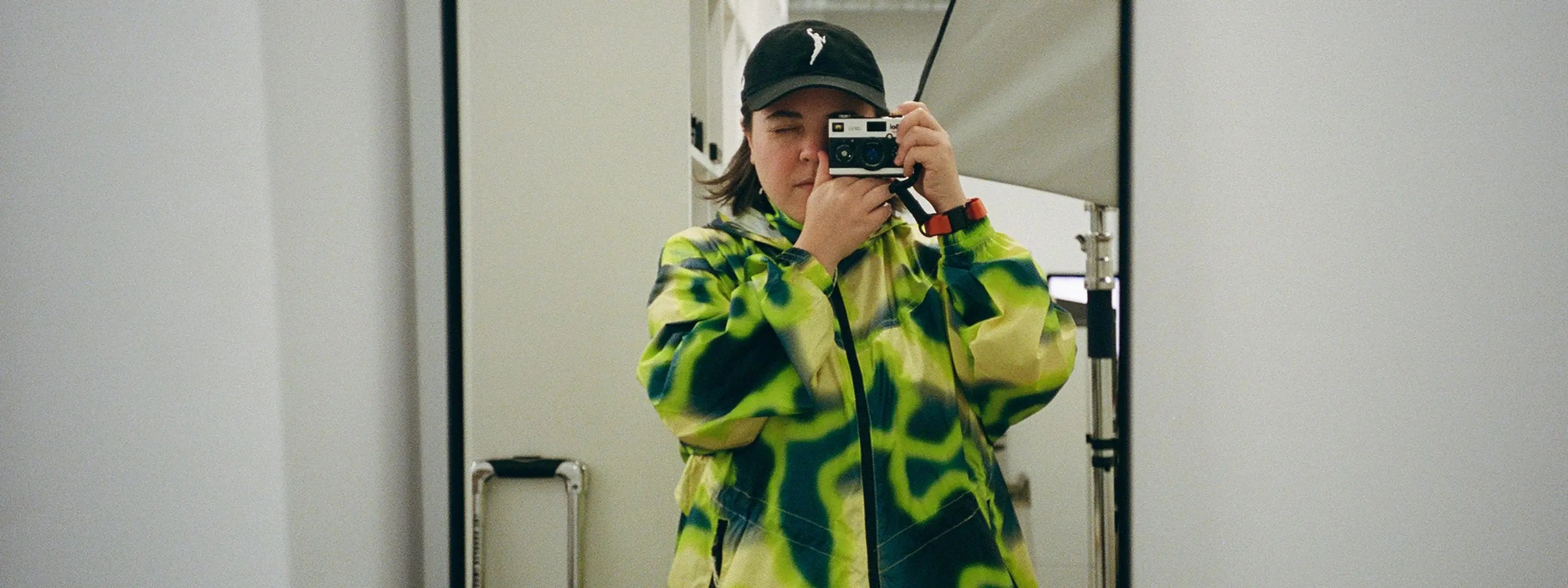 Bio image of Sarah shooting with the Rollei 35af