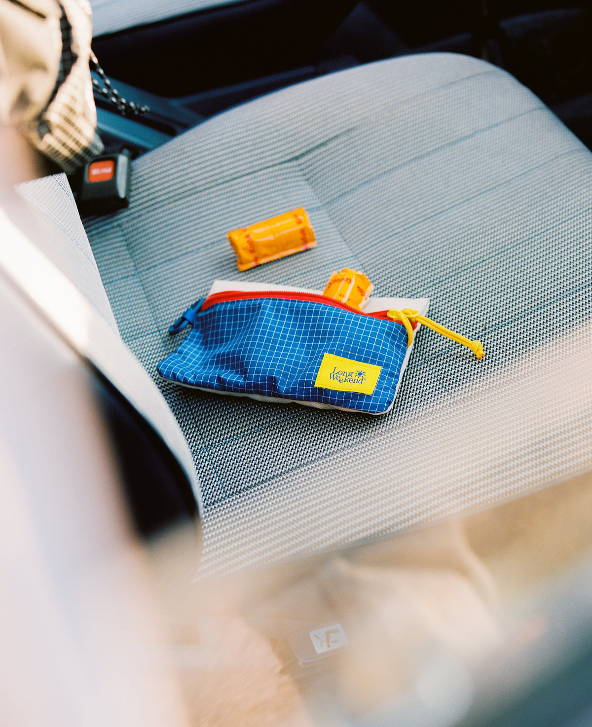 Man shooting woman with his 35mm film camera.